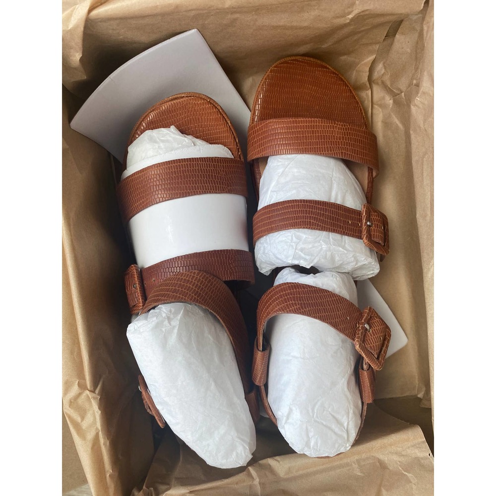 SOLD Madewell The Robin Platform Sandal in Lizard Embossed Leather - Picture 11 of 11